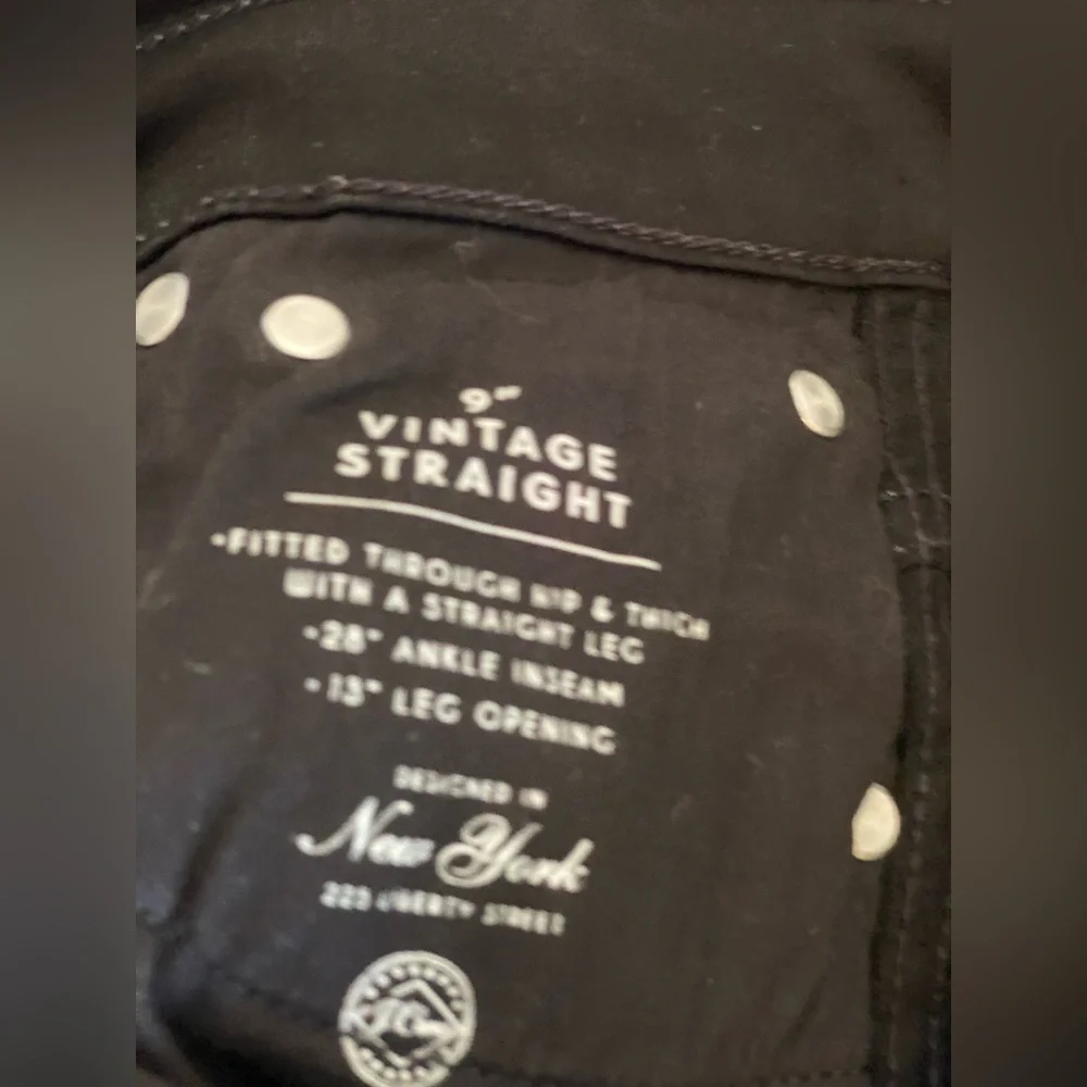 JCREW VINTAGE STRAIGHT BLACK 9” RISE BUTTONFLY SPECIAL ECO FAIR TRADE NWOT 25